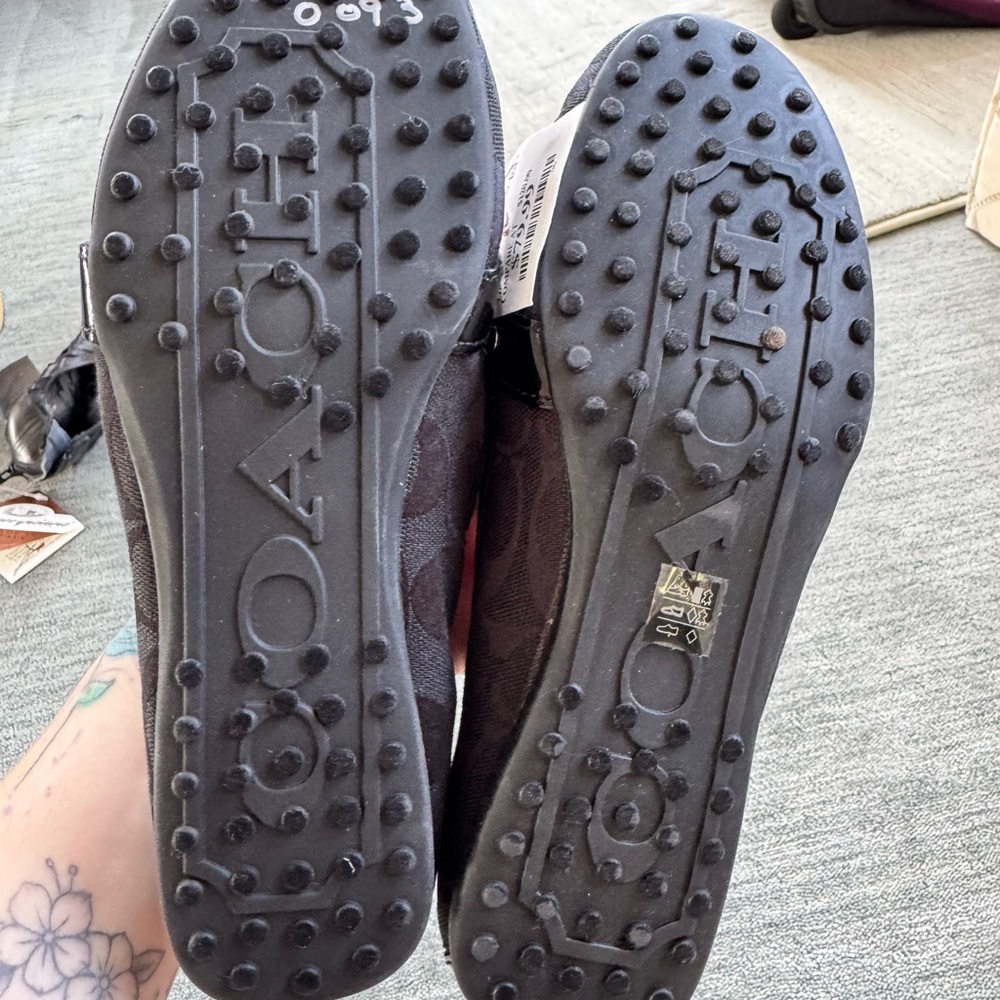 Coach Black Loafers with Silver Buckles - Picture 5 of 6